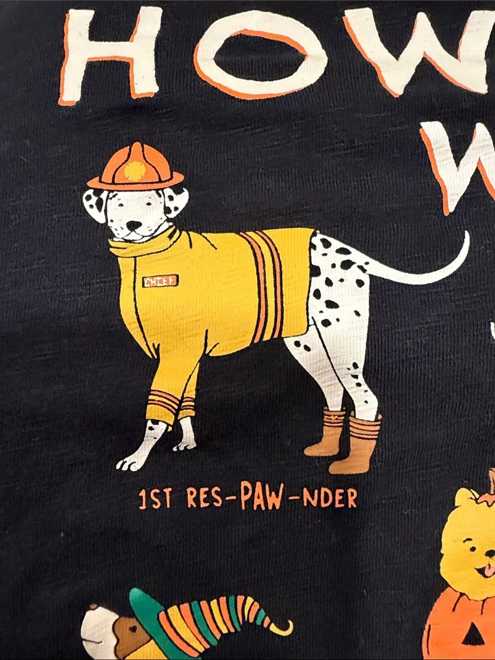 Carter's Black 'Happy Howl-o-ween' Long-Sleeve Tee with Colorful Dog Graphics